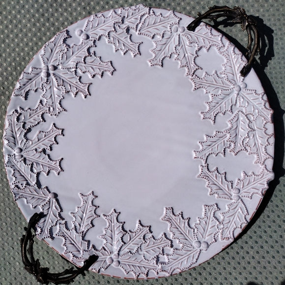 Vintage NWT Mud Pie Large Round Platter - Picture 8 of 15